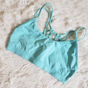 Fabletics baby blue light support bra